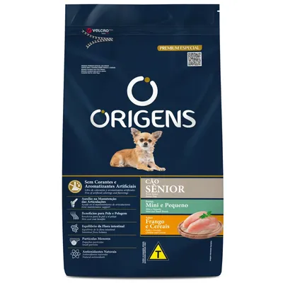 Ração Origens Cães Sênior Minis e Pequenos Frango e Cereais