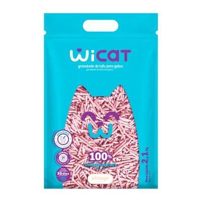 Granulado Higiênico de Tofu Biodegradável Wicat para Gatos de Pêssego