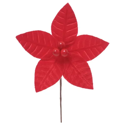 Flor Poinsetia Decorativa Natal Vermelha Cromus