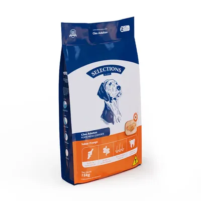 Ração Selections for Pets Cães Adultos Médio e Grande Carne e Frango