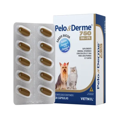 Pelo e Derme 750 DHA + EPA Bacon Vetnil