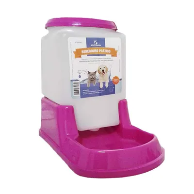 Bebedouro Prático Automático Cães e Gatos Alvorada Rosa