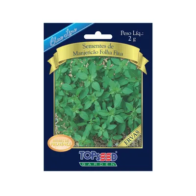 Sementes de Manjericão Folha Fina Ervas Blue Line Topseed Garden