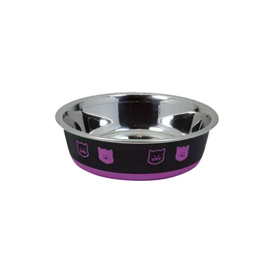 Comedouro Gatos Inox Fusion Rosa Jambo