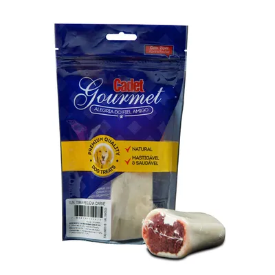 Petisco Snack Tíbia Recheada Carne Cadet Gourmet