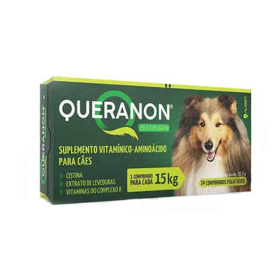 Queranon Pele e Pelagem Suplemento para Cães