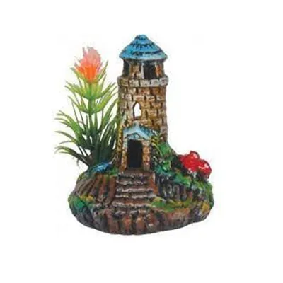 Enfeite para Aquário Farol Decorado Trema