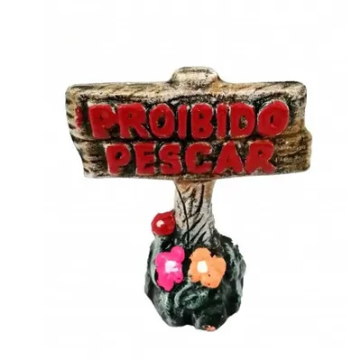 Enfeite Proibido Pescar Decorado Trema