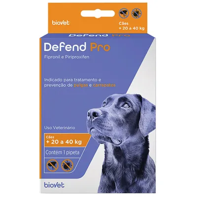 Antipulgas e Carrapatos Defend Pro para Cães 20 a 40kg Biovet