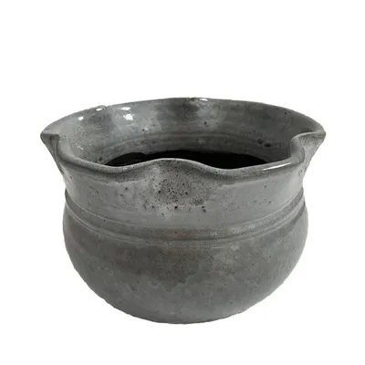 Cachepô Cerâmica Babado Esmaltado Concreto Vasos Tupã