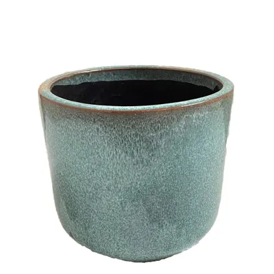 Cachepô Cerâmica Helena Verde Jade Vasos Tupã