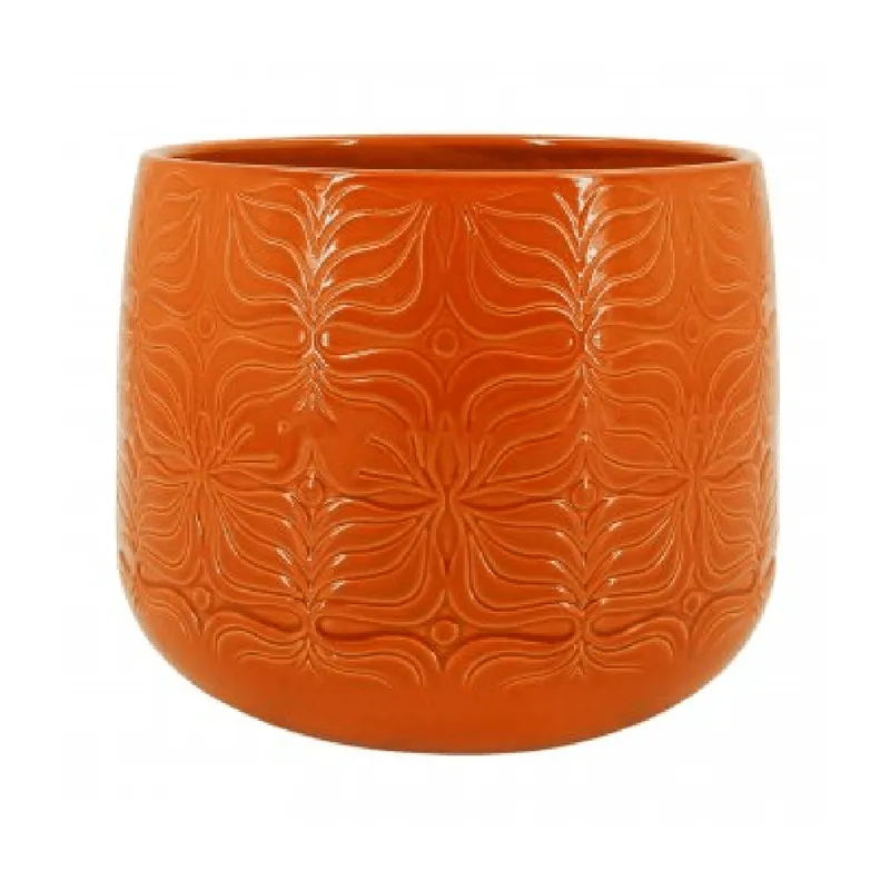 Vaso Bretagne Cerâmica Flor Ts Brasil Cognaque