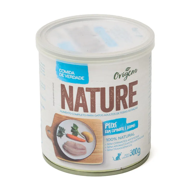 Ração Úmida Gatos Origem Nature Peixe com Espinafre e Legumes