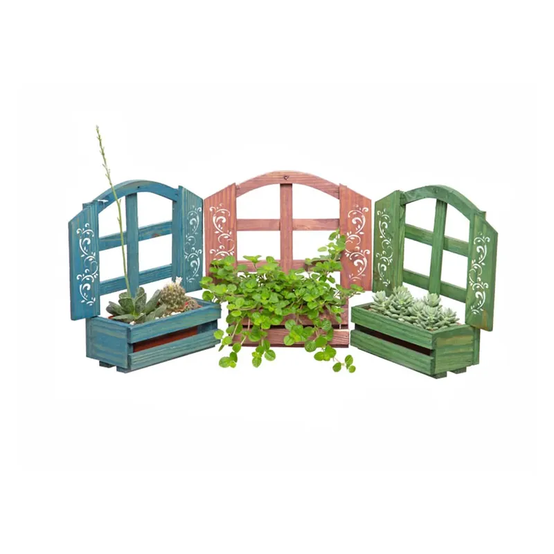 Jardineira Florida Decorada Madeira Pote 500 ml