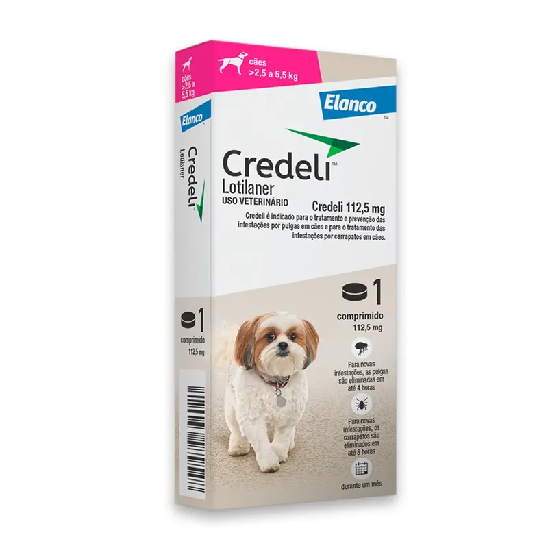 Antipulgas Credeli 112,5mg Cães 2,5 a 5,5kg