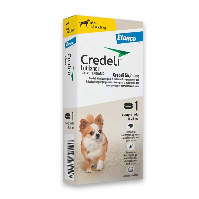 Antipulgas Credeli 56,25mg Cães 1,3 a 2,5 kg