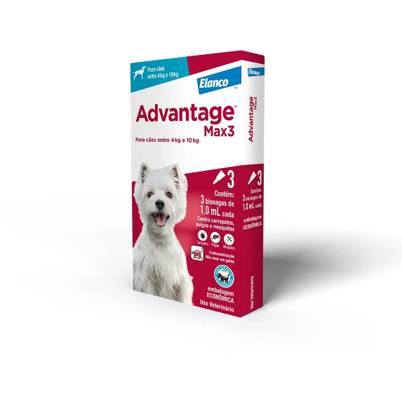 Antipulgas Advantage Max3 Cães 4kg a 10kg