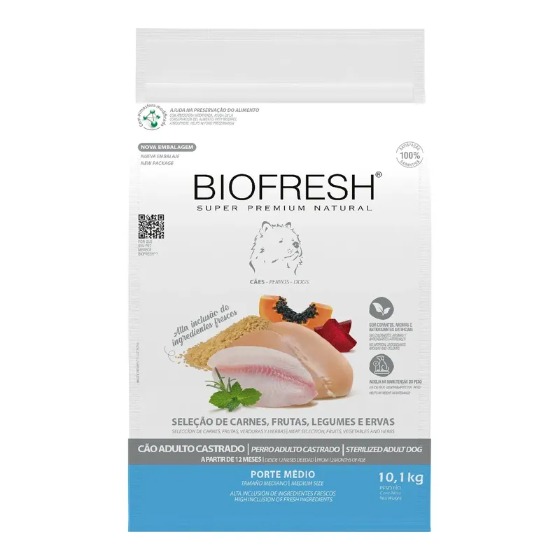 Ração Biofresh Cães Castrados Raças Médias